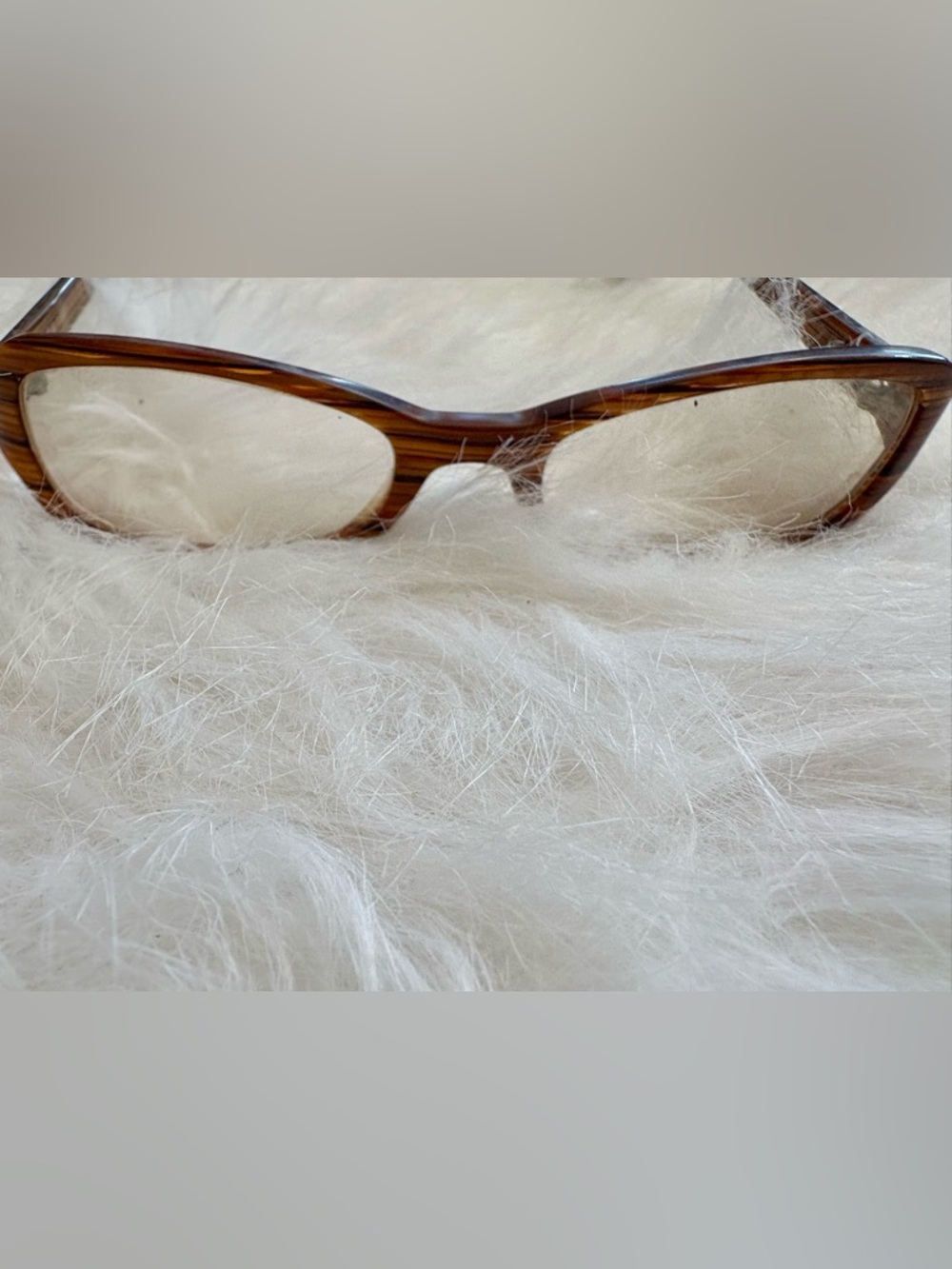 Prada- Brown, Camel & Black Striped Rectangular Eyeglass Frames - Picture 4 of 7